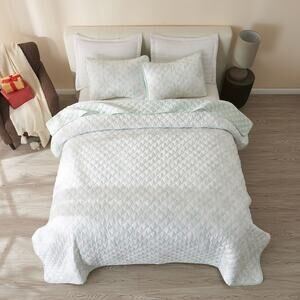 NEW! Full / Queen Winter Large Snowflake Reversible Quilt Set with Shams